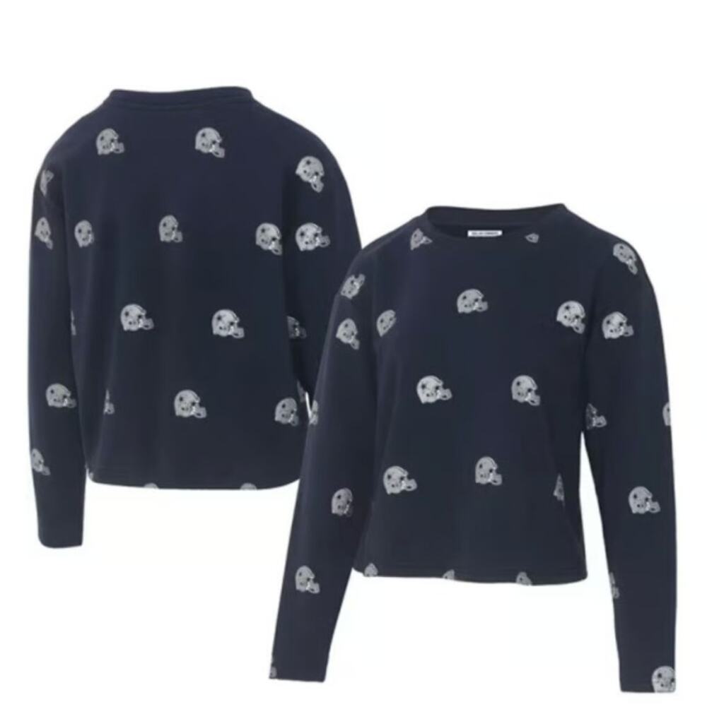 Lauren James Navy Sweatshirt with White Skull Print